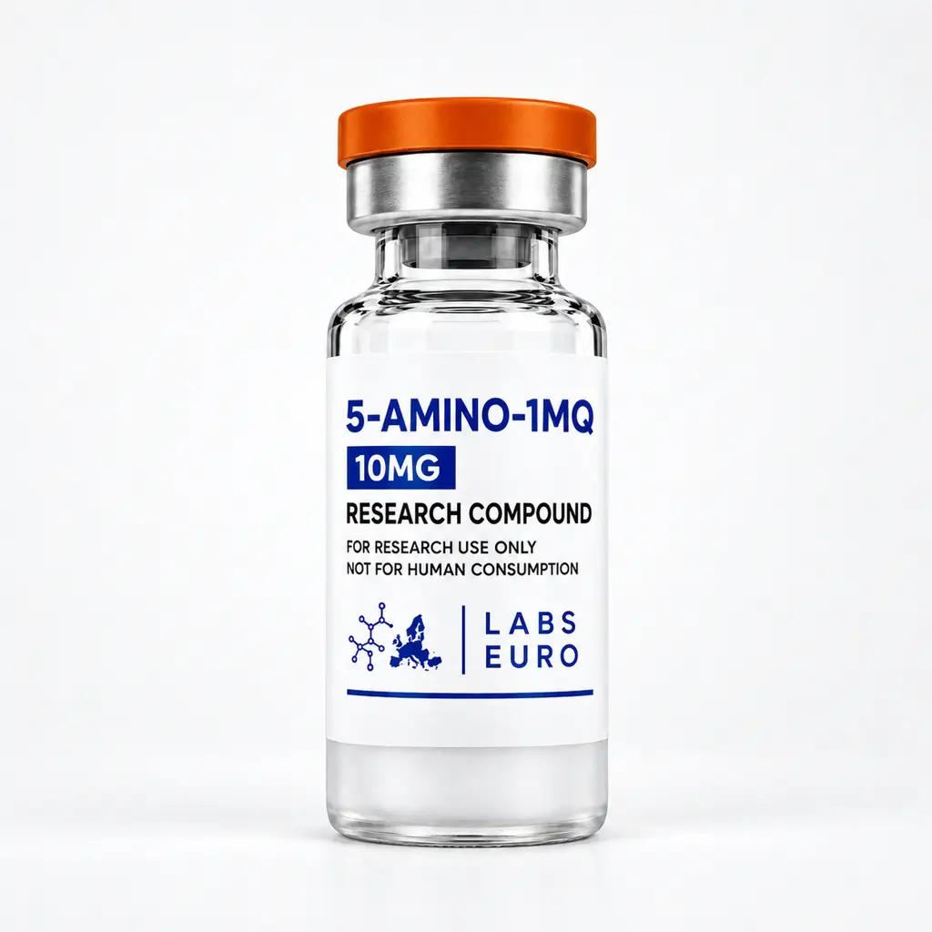 5-Amino-1MQ: illustrative labelled single vial; the kit contains ten unlabelled vials