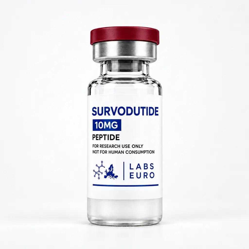 Survodutide: illustrative labelled single vial; the kit contains ten unlabelled vials